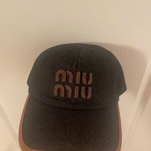 Miu Miu Elegant Black and Brown Hat